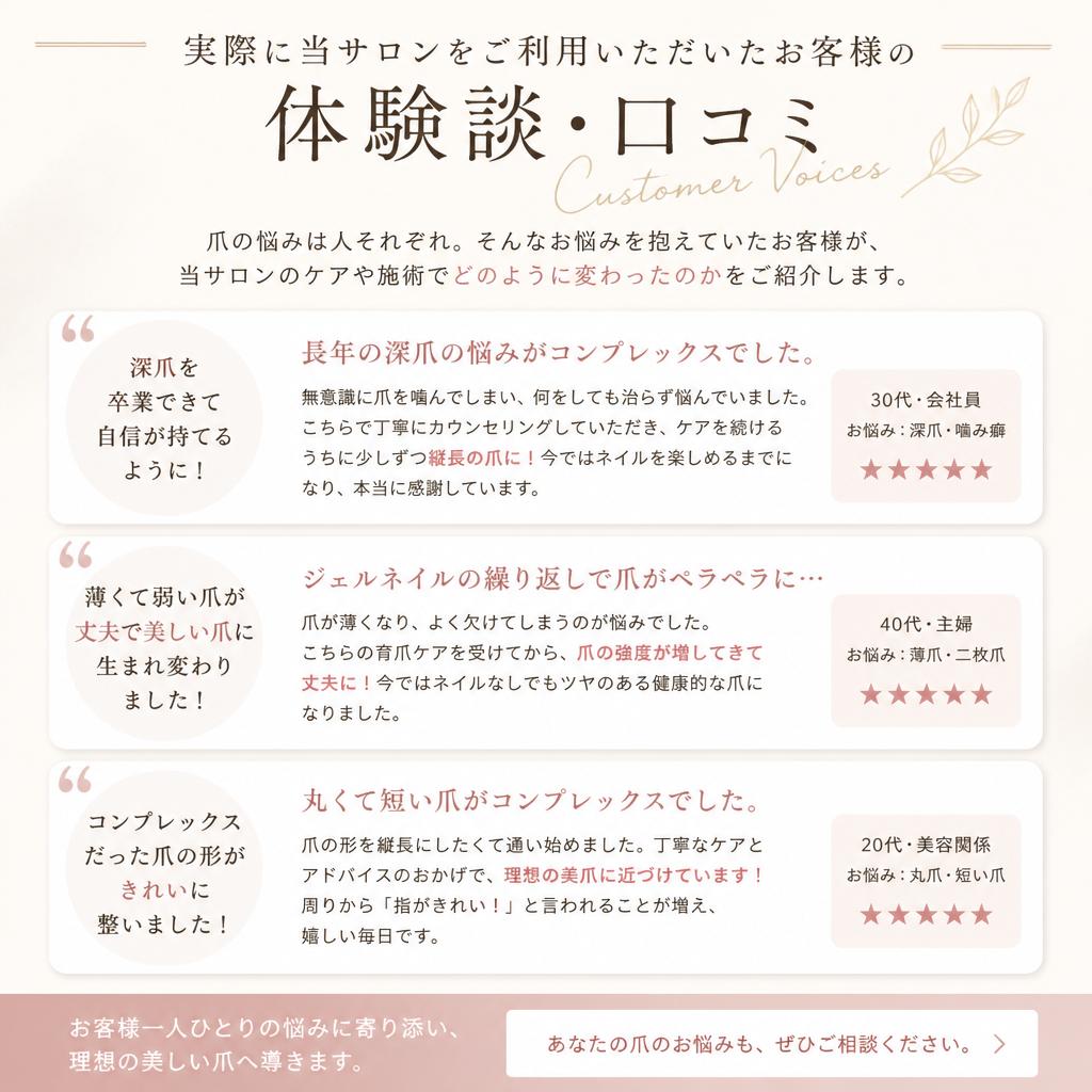 実際のお客様の声